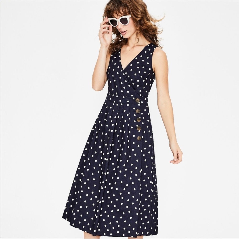 Boden Arwen Polka Dot Wrap Dress NEW with Tag